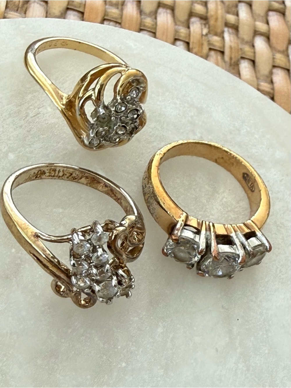 Vintage Estate Cocktail Rings - Stamped - Picture 3 of 10